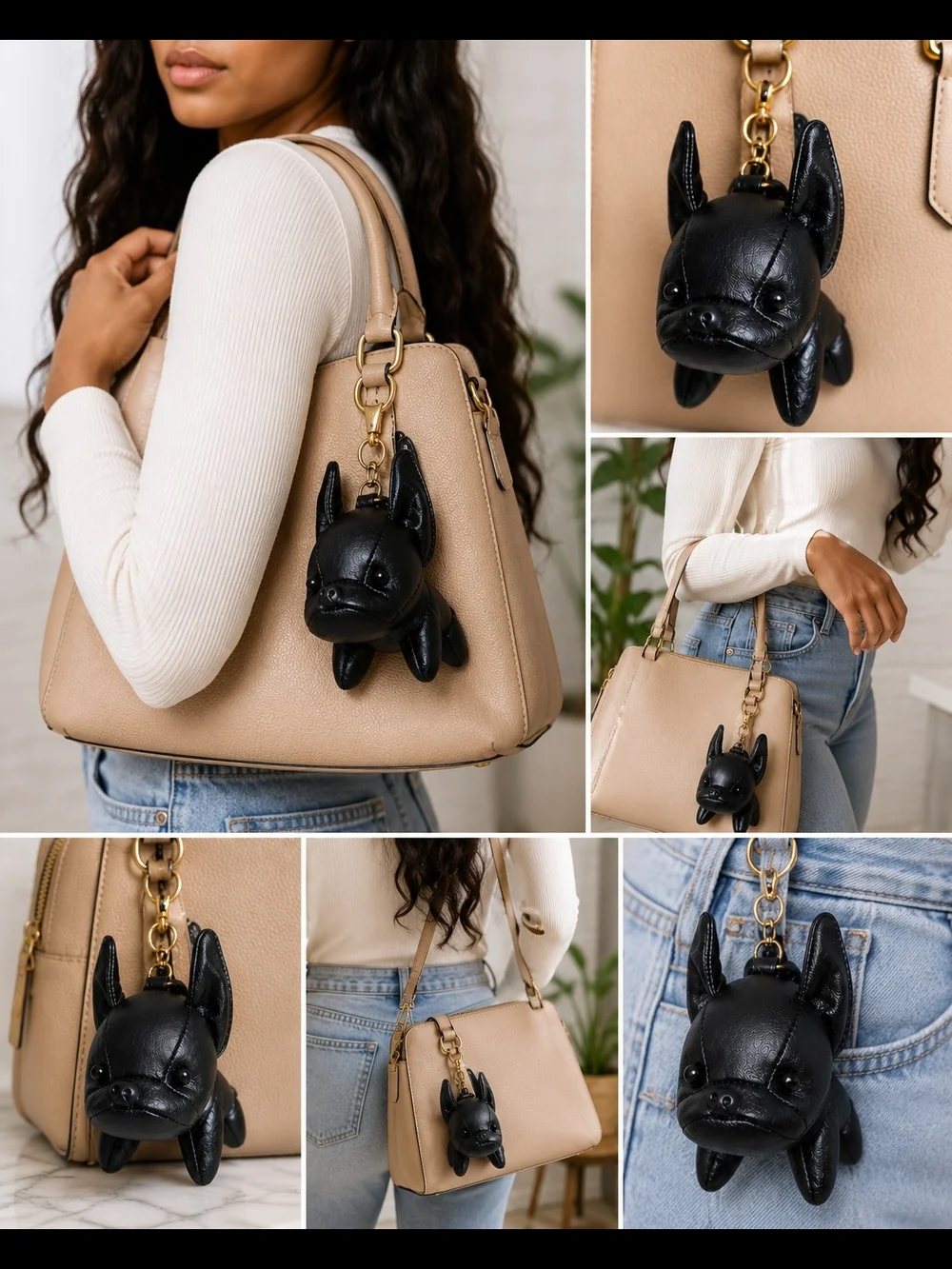 Black French Bulldog Bag Charm / Keychain 🐾🖤